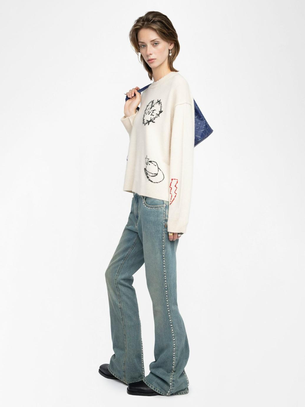 [NAME] Sweater ecru women | Zadig&Voltaire Lebanon