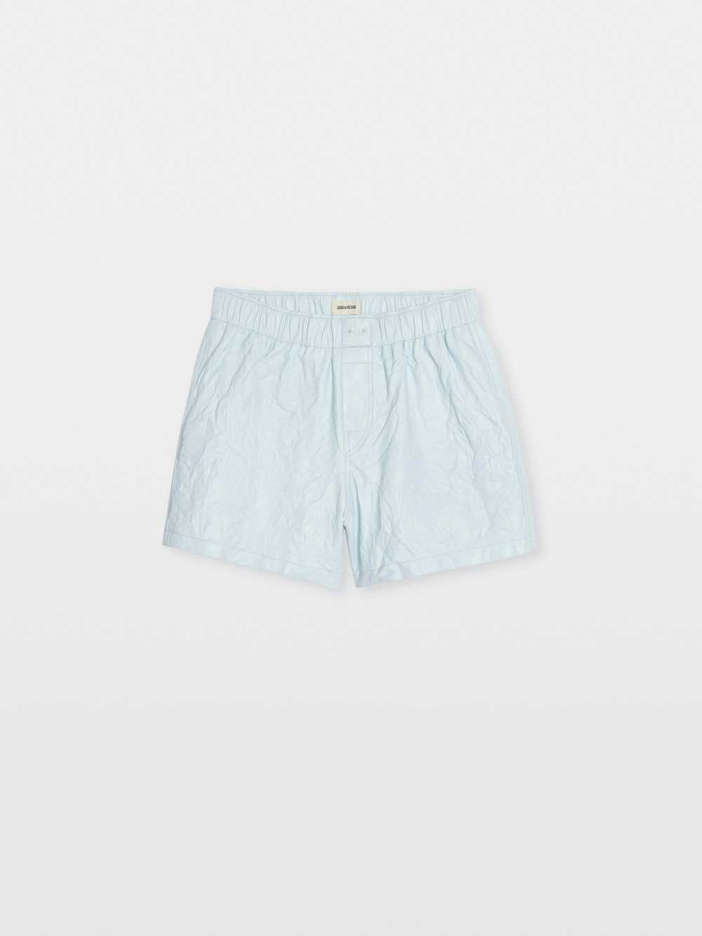 Pax Crinkled Leather Shorts