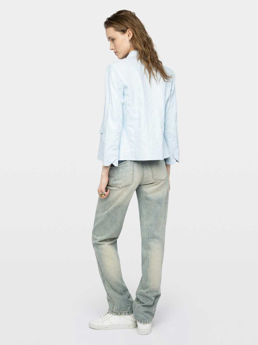 Veryn Creased Leather Blazer