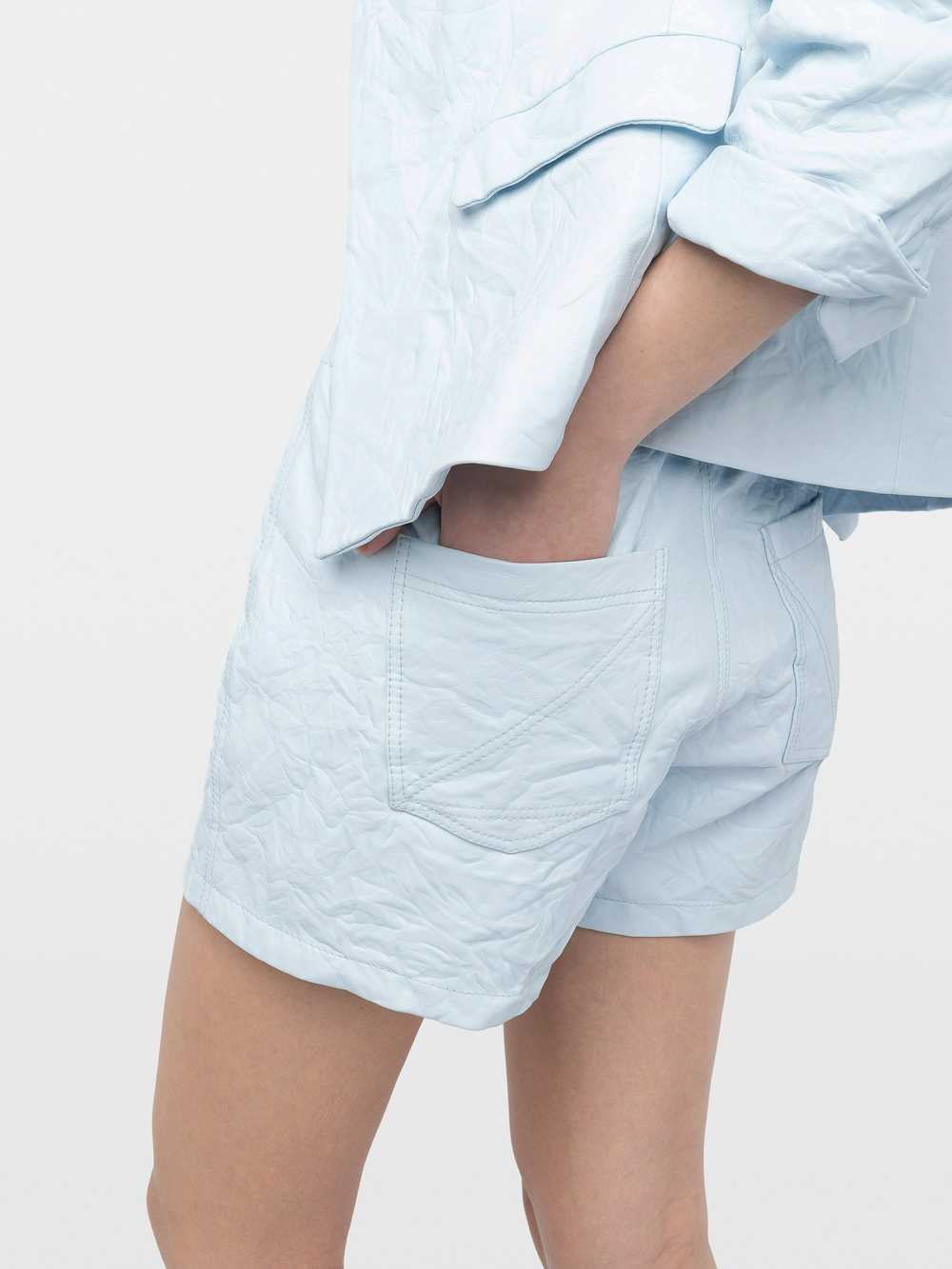 Pax Crinkled Leather Shorts