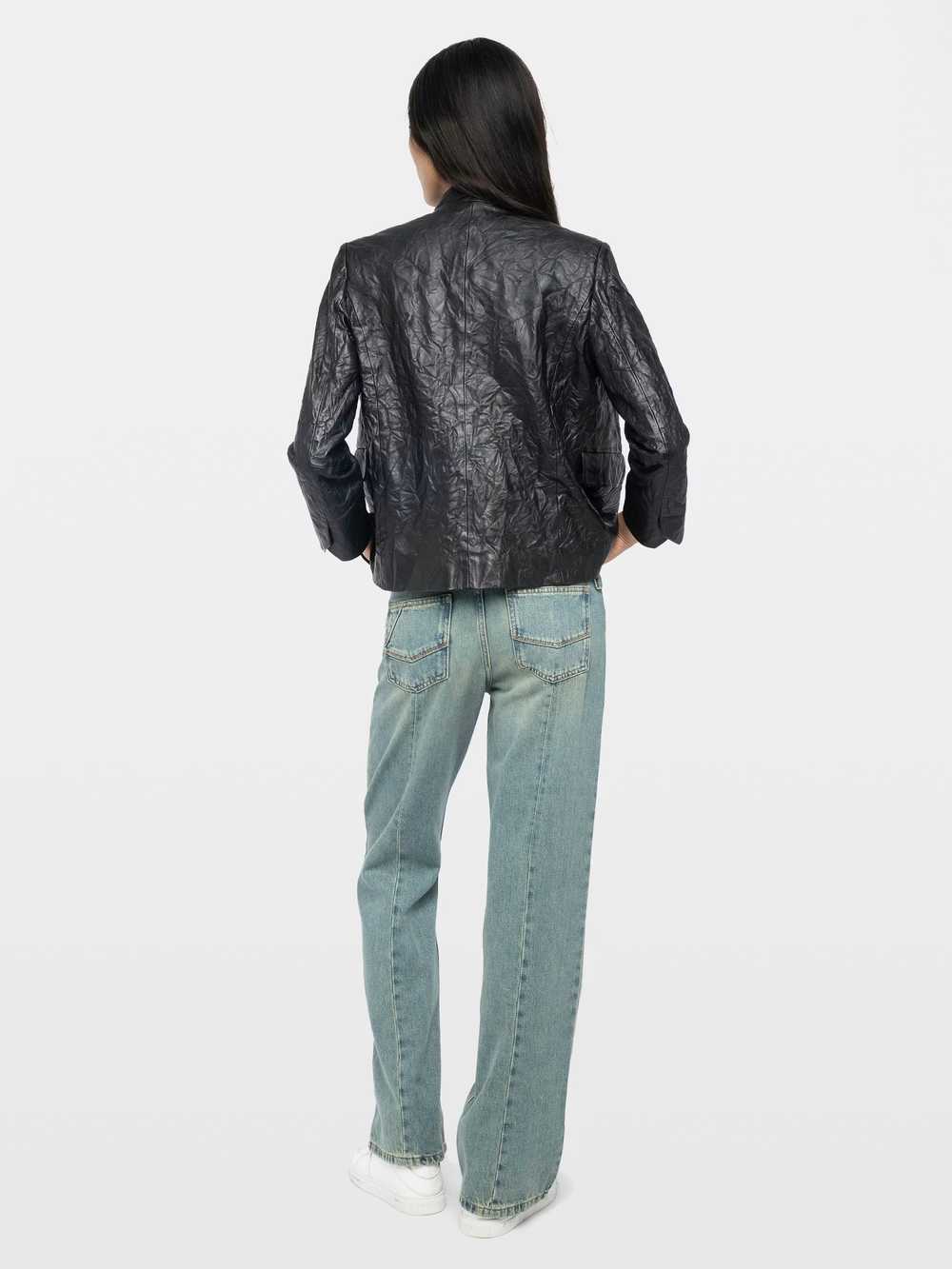 Veryn Creased Leather Blazer