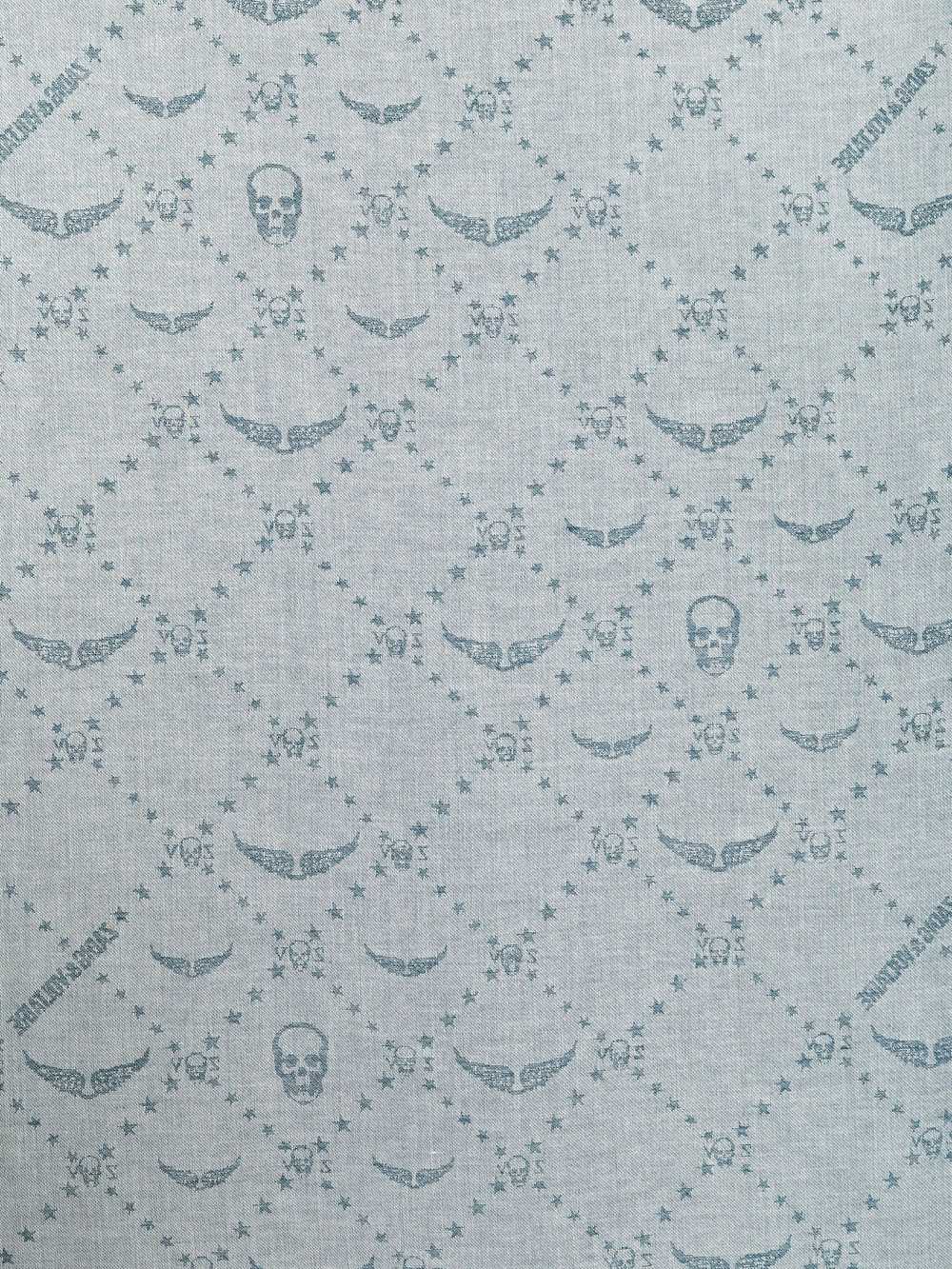 Liz Denim Monogram Scarf