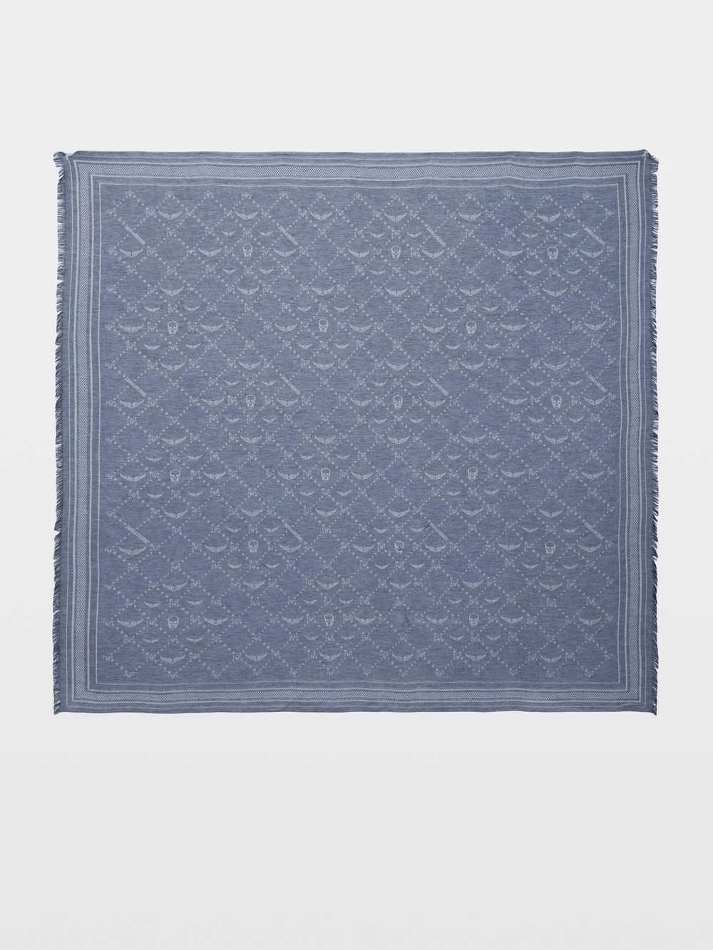 Liz Denim Monogram Scarf
